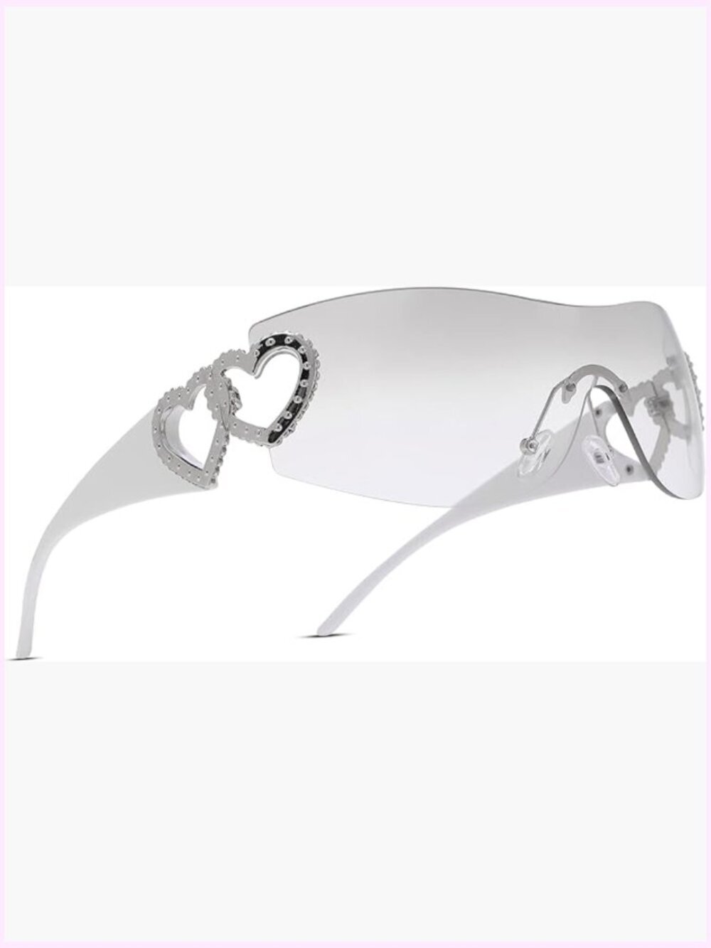 Wrap Around Rimless Sunglasses with UV400 Protection